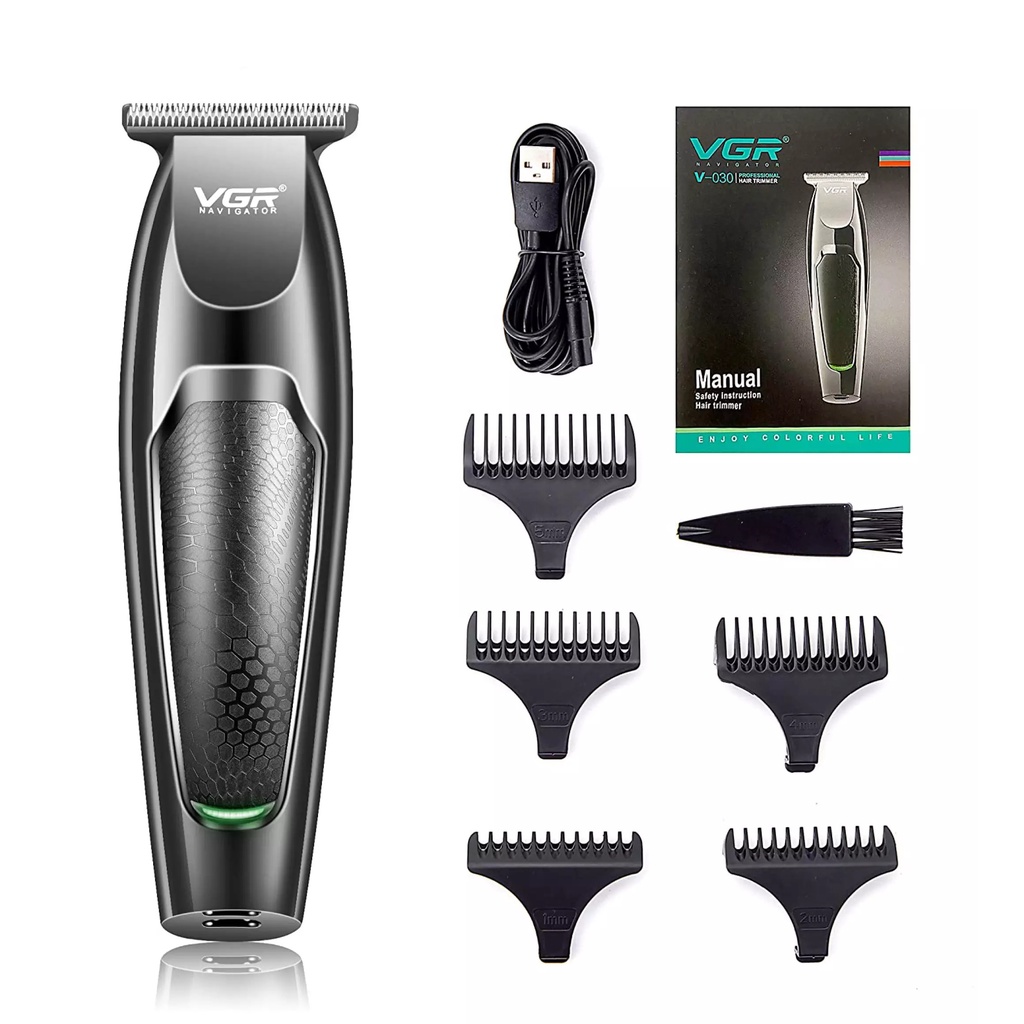 Tông Đơ Cắt Tóc Cho Bé VGR Tăng Đơ Chấn Viền Chuyên Nghiệp Kiêm Tông Đơ Cắt Lông Chó Không Dây Pin Trâu TẶNG 5 Đầu Cạo