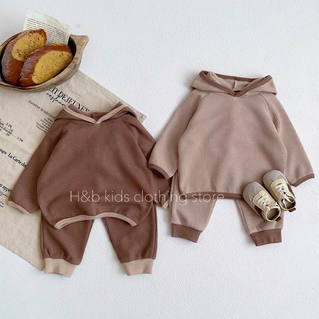 BỘ ĐỒ THU ĐÔNG CHẤT TỔ ONG CÓ MŨ CHO BÉ 10-20KG