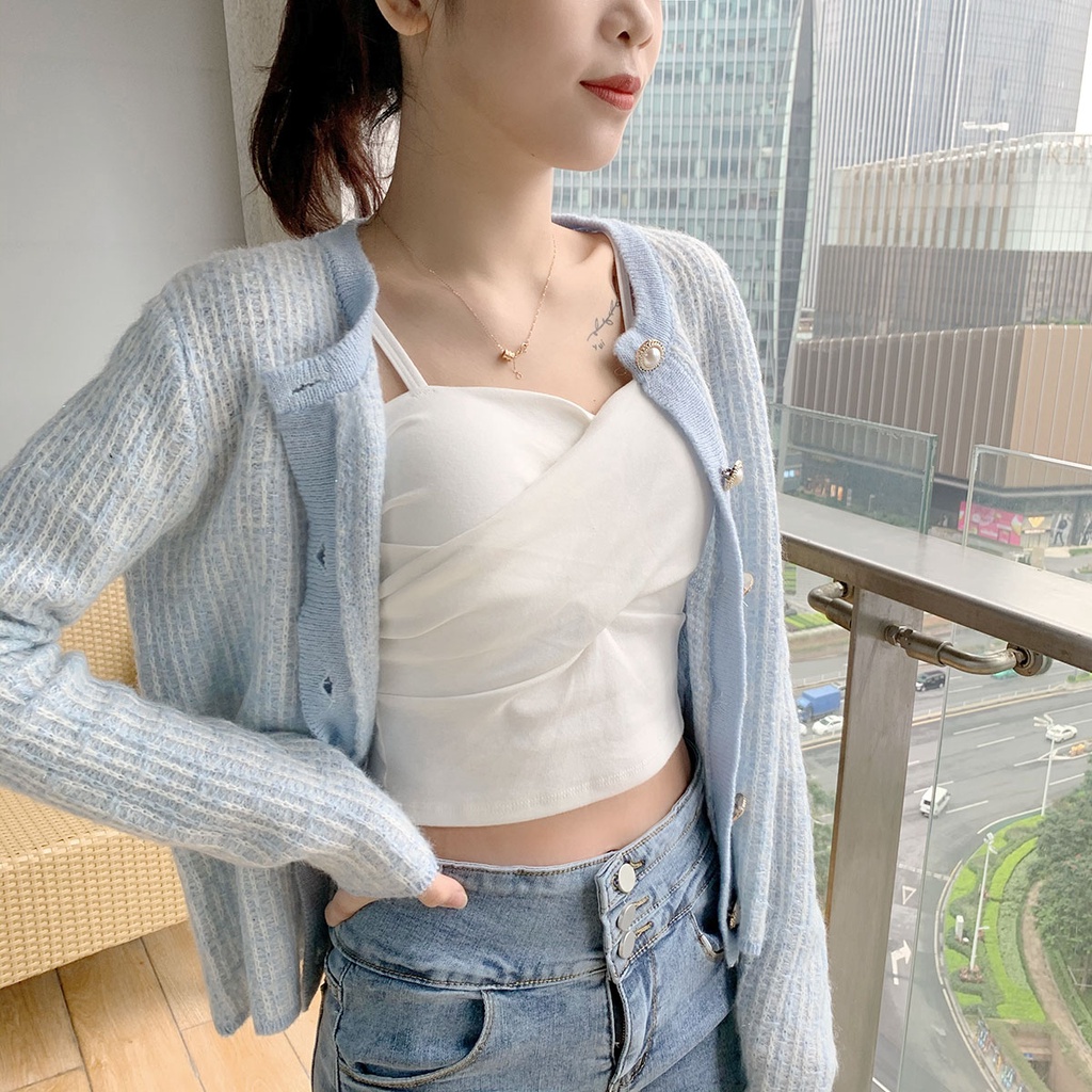 Áo khoác cardigan XINLANYASHE dệt kim nhẹ nhàng khí chất và thanh lịch thời trang Hàn Quốc dành cho nữ