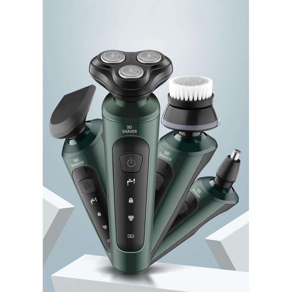 Máy cạo râu đa năng 9D Shaver, máy cạo râu 4 in 1 thông minh chống nước cao cấp
