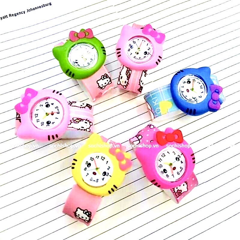 Đồng hồ mặt kitty cho bé