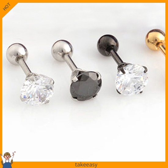 Khuyên đeo vành tai đính kim cương giả thời trang sành điệu cho nam nữ