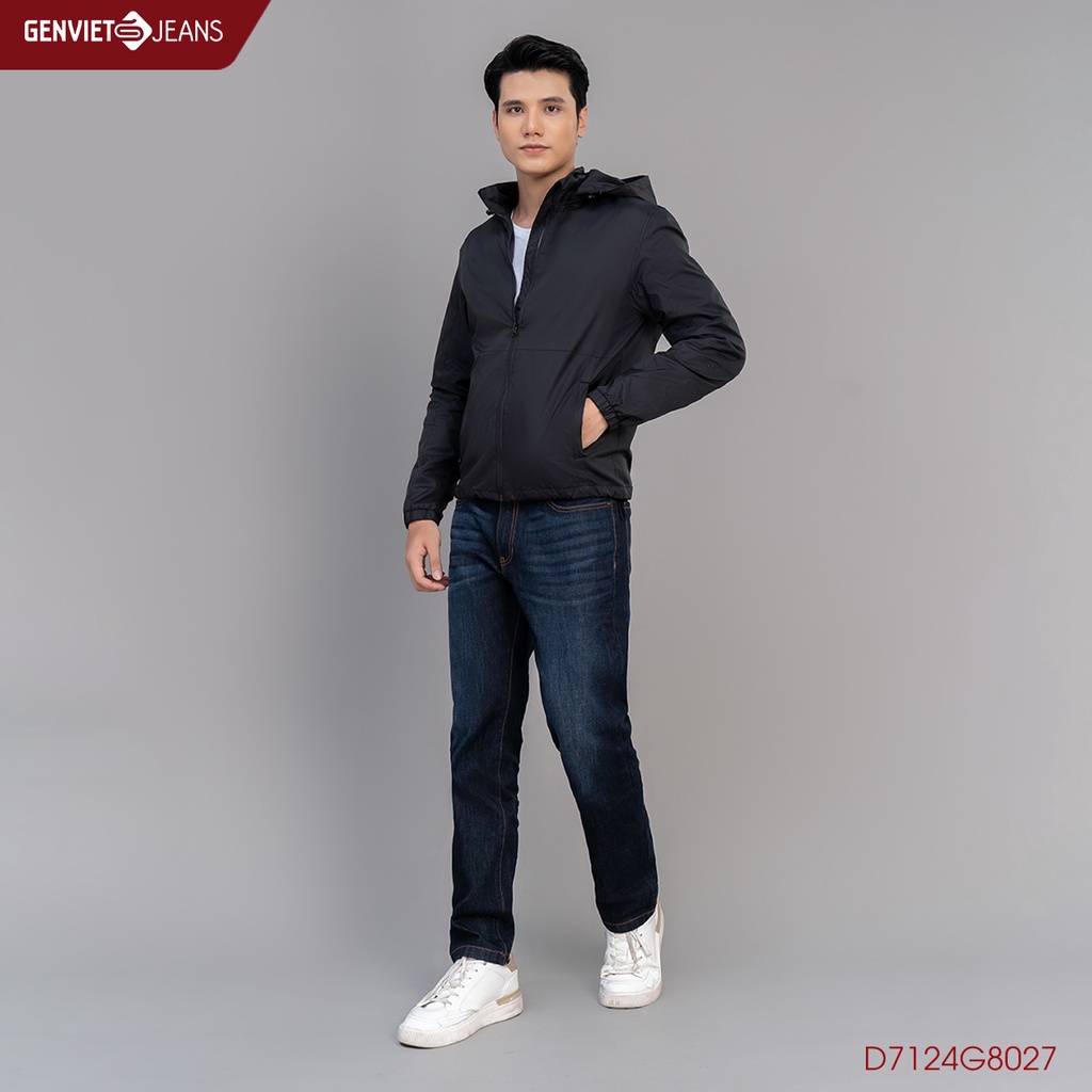 Áo Khoác Gió Nam Genviet 2 Lớp Dày Dặn Cản Gió Cản Nước Tay Bo Có Mũ D7124G8027