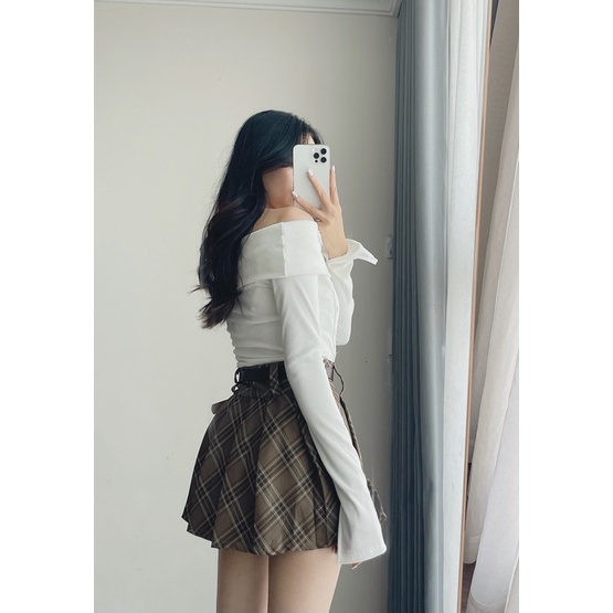 WOODIE SKIRT - chân váy xếp ly dáng ngắn tặng kèm đai REGEN