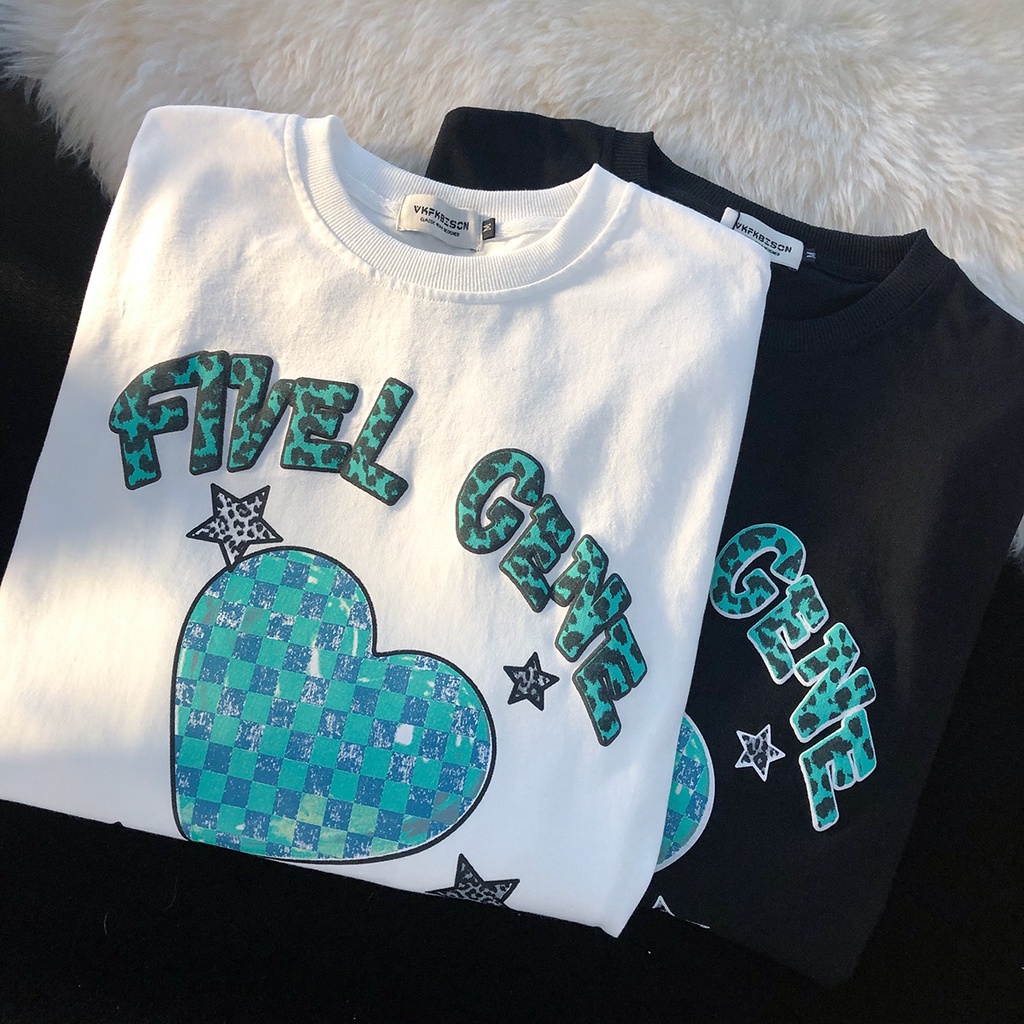 NRVP Áo Thun Unisex Mùa Hè Dáng Suông Tay Cộc Phong Cách Hàn Quốc Cho Nam Nữ