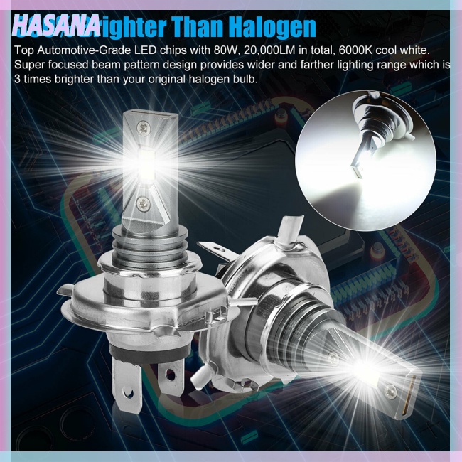 Bộ 2 Đèn Pha H4 9003 Hb2 6000k Xenon Siêu Sáng Chất Lượng Cao Cho Xe Hơi