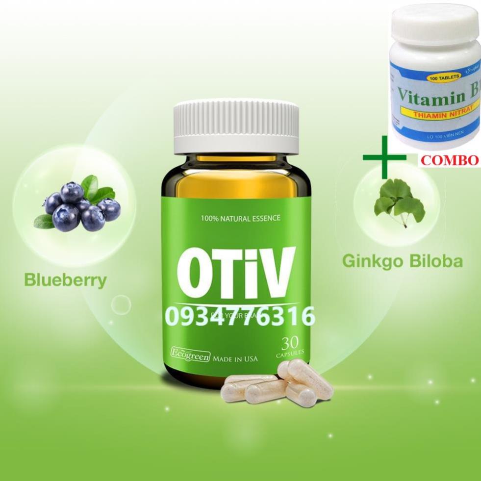 Combo Vitamin B1 chai 100 viên+ Viên uống OTIV bổ não (15 viên)