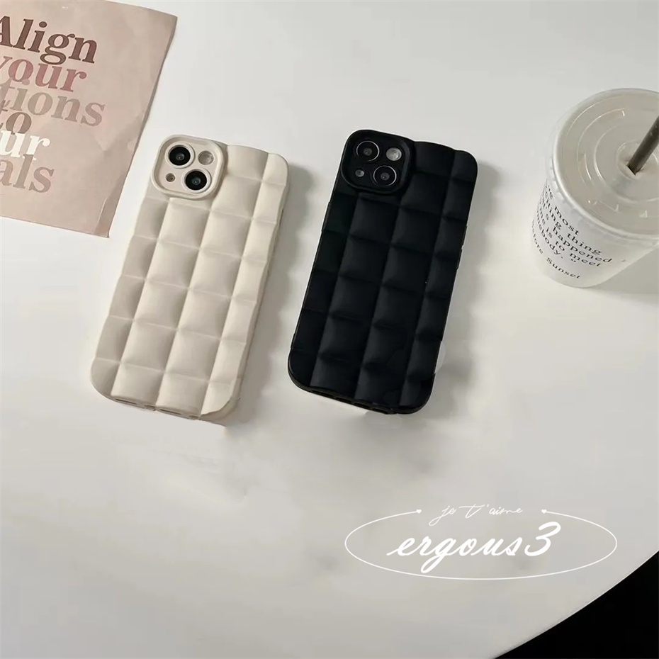 Ốp Điện Thoại Mềm Họa Tiết Caro Trắng Đen Đơn Giản Cho iPhone 14 13 12 11 Pro Max SE2020 X XR Xs Max 7 8 Plus