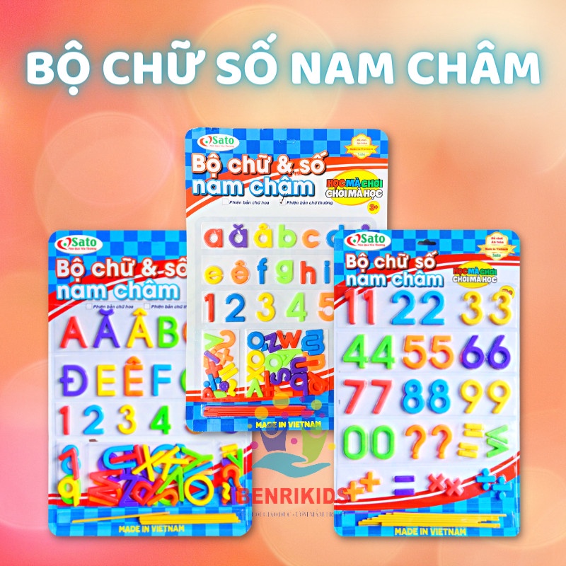 Bộ Vỉ Chữ Cái và Số Có Nam Châm Dính Bảng và Tủ Lạnh Cho Bé Học Chữ + Toán, Đồ Chơi Giáo Dục