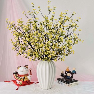 Lọ hoa Bát Tràng cao 30 cm cỡ to - Bình hoa decor trang trí gân sọc màu pastel