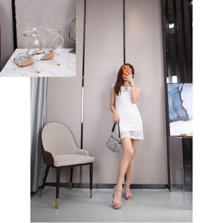 M4 Giày cao gót quai đá gót ngọc 7P