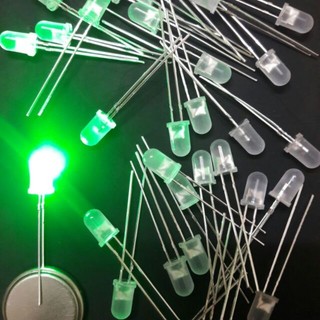 Gói 100 bóng đèn led đục 5mm xanh lá