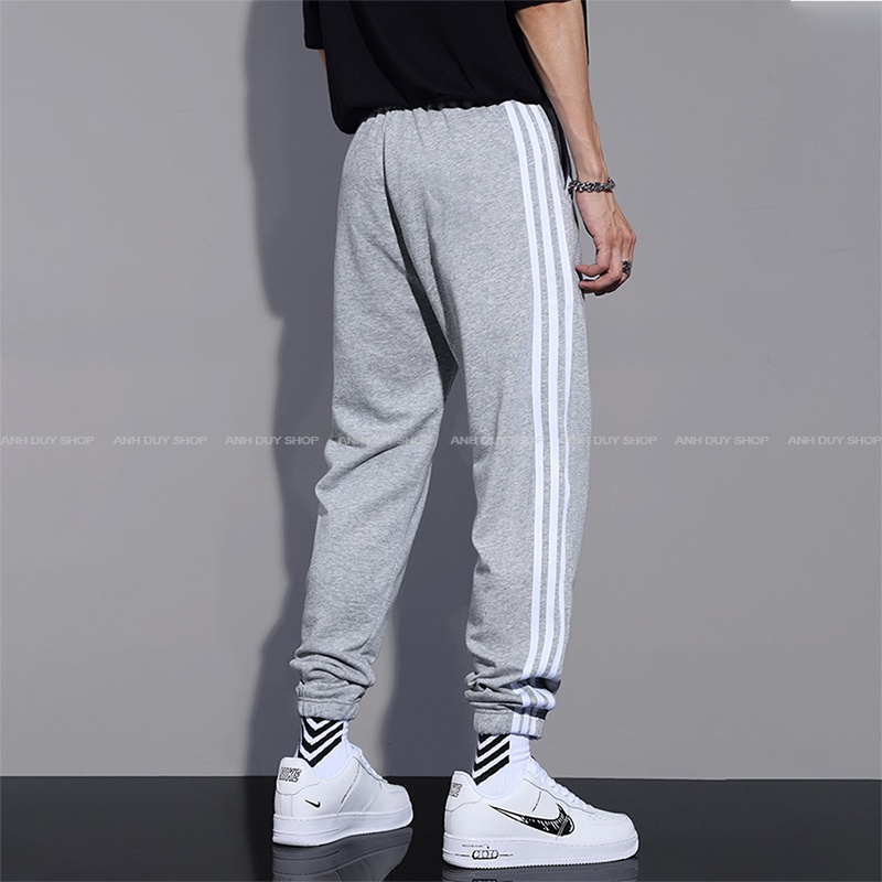 Quần Jogger Nam Nữ 3 Sọc Thun Phong Cách Thể Dục Thể Thao Năng Động Cá Tính Unisex ANH DUY SHOP JGV23 | BigBuy360 - bigbuy360.vn