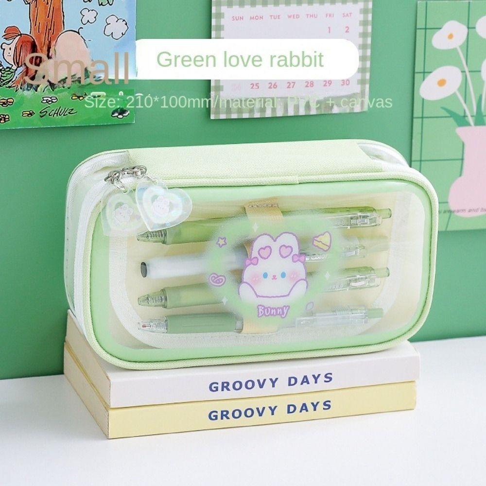 Túi Đựng Bút Bằng PVC Có Khóa Kéo Phong Cách Hàn Quốc