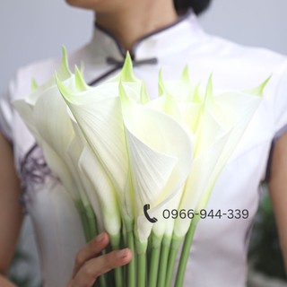HOA RUM VÂN MÔN LOA KÈN CALLA LILY HOA LỤA, thân cành lớn trang trí nhà Tết tiệc cưới