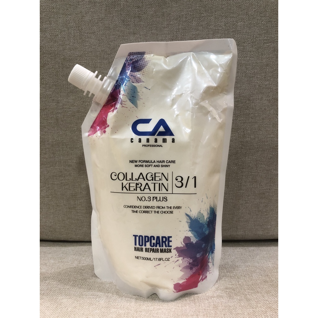 Hấp tóc collagen và keratin phục hồi tóc hư tổn CANAMA 500ml