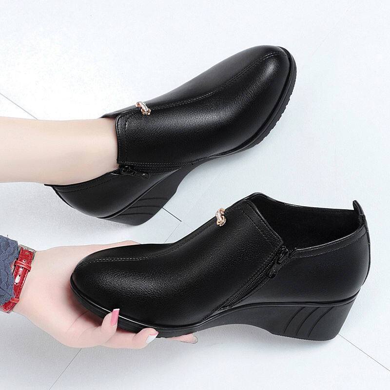 Giày Bốt Đế Xuồng Cổ Thấp Thời Trang Hàn Quốc Cho Nữ Kasut Perempuan