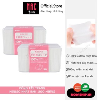 Bông tẩy trang miniso Nhật Bản 1000 miếng