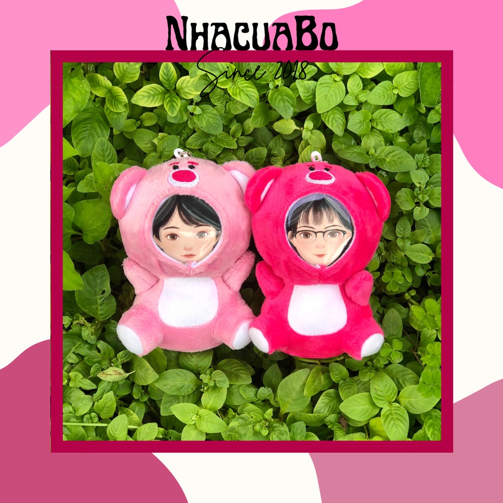 Gấu Bông In Ảnh Theo Yêu Cầu - Giá đã bao gồm ảnh - Gấu dâu Lotso - Nhacuabo_since2018
