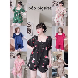 Đồ Bộ Pyjama Bigsize -Béo Bigsize đủ size 40-100kg Cao Cấp Mặc Nhà,Chất Lụa mát xịn