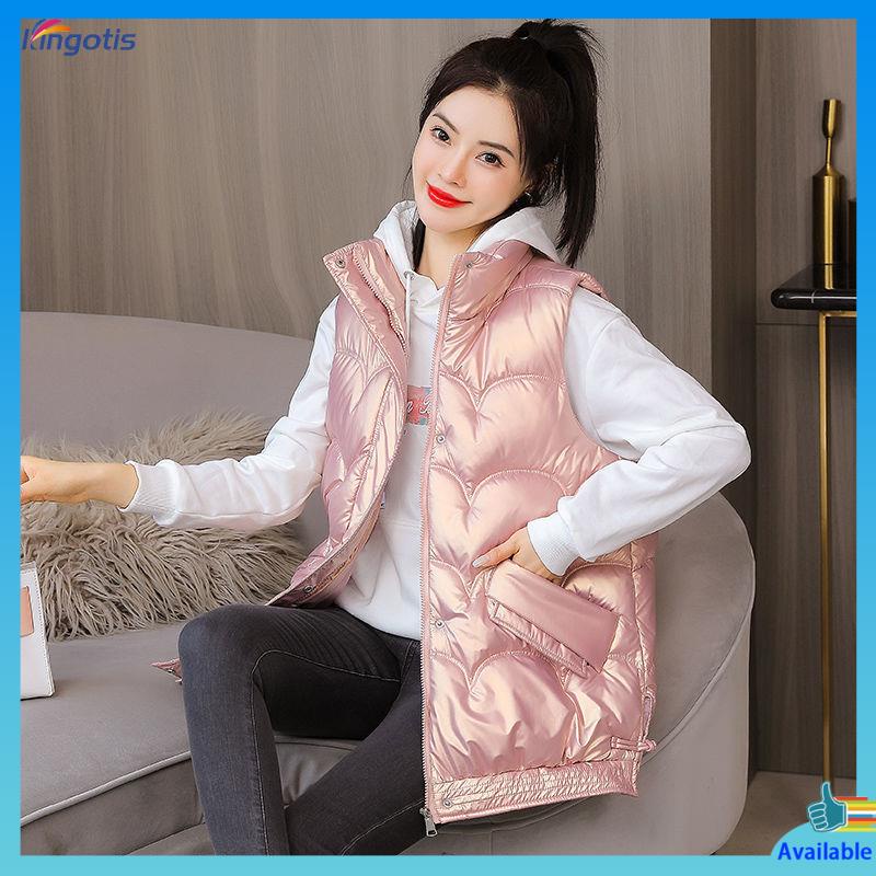 Áo Khoác phao Cotton Bóng Thân Ngắn Phong Cách Phương Tây Thời Trang Thu Đông Hàn Quốc Mới Ophao gile N 2022