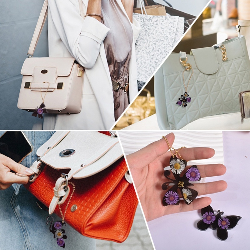 Khuôn Silicon Làm Móc Khóa Hình Bươm Bướm Có Lỗ