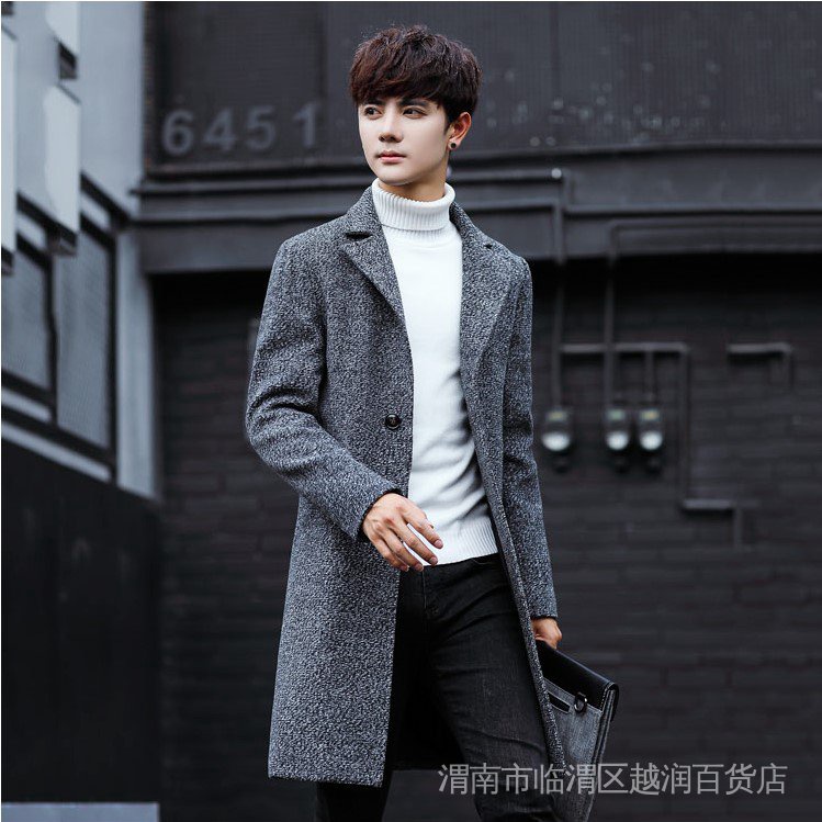 Áo Khoác Len Mỏng Dáng Ôm Phong Cách Hàn Quốc Thời Trang Xuân Thu Cho Nam