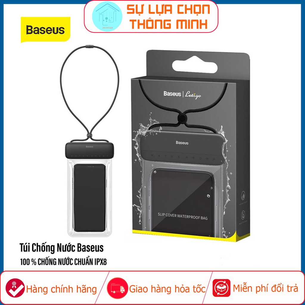 Túi Chống Thấm Nước Điện Thoại Baseus - Trong Suốt - Bảo Vệ 4 Lớp - Đi Biển, Đi Phượt - Cảm Ứng Nhạy - Chống Nước IPX8