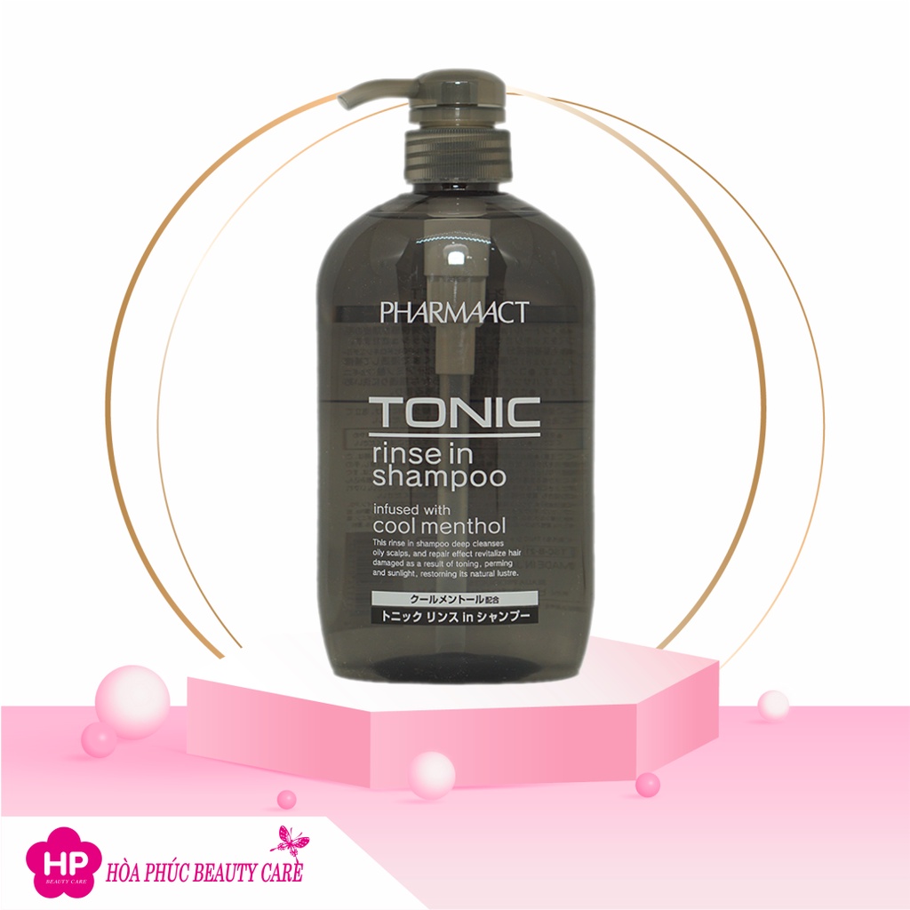 Dầu Gội Đầu Dành Cho Nam Pharmaact Tonic Rinse In Shampoo Giúp Tóc Bóng Mượt, Chắc Khỏe (Chai 600ml)