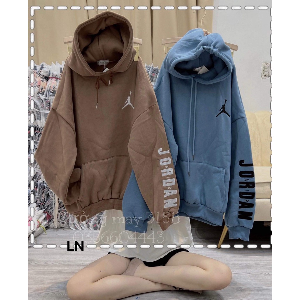 Áo hodie jodan tay bồng mũ 2 lớp-6L0N