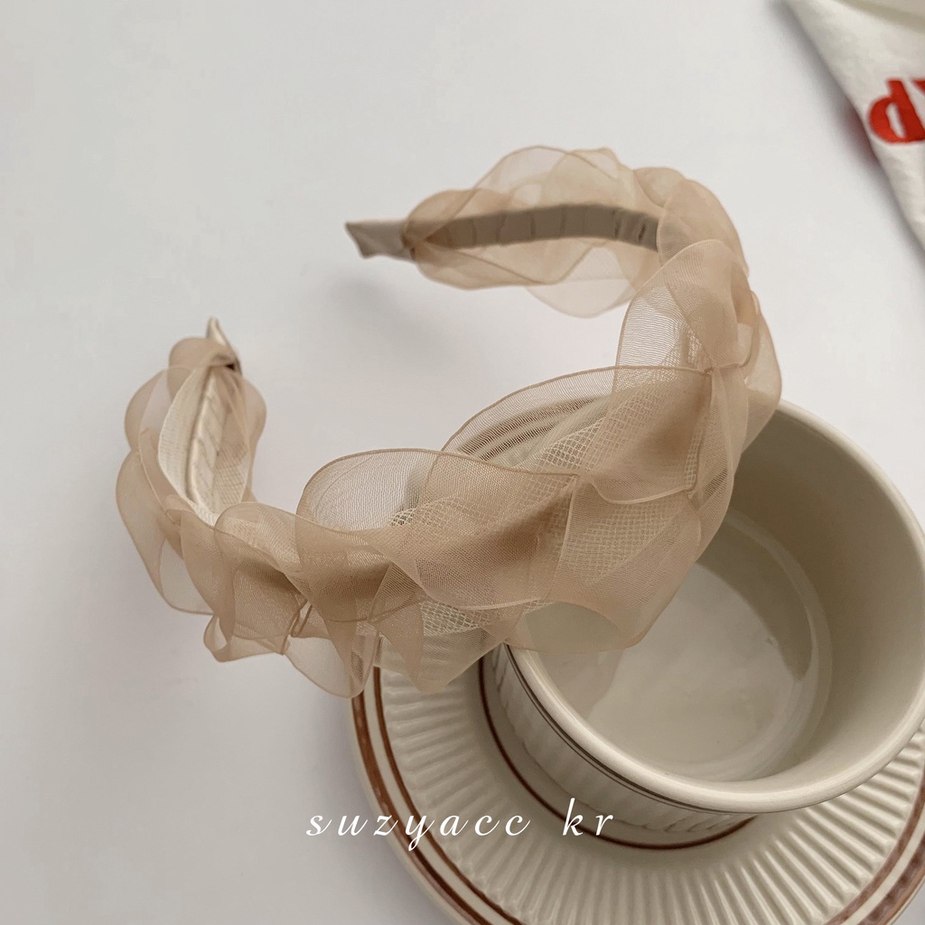 Cài Tóc Vải Gạc Phối Ren Siêu Nữ Tính Phong Cách Mới