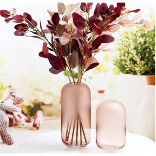 Bình thủy tinh cắm hoa miệng nhỏ thân tròn mờ hồng - Decor, trang trí - Phương Bắc A