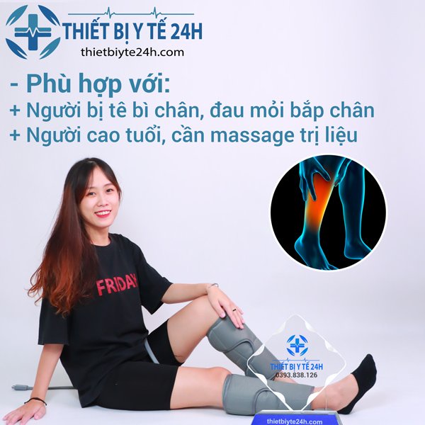 Máy massage chân đa năng, máy mát xa giảm mỡ đùi, bắp chân MTJ 2 phiên bản,có massage túi khí, nhiệt sưởi ấm