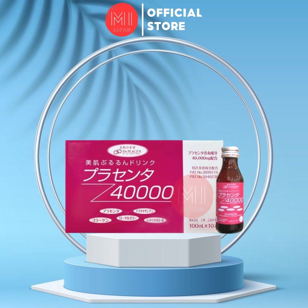 Nước Uống Nhau Thai Collagen Placenta 40000mg Dr. Placen Nhật Bản - Hộp 10 Lọ