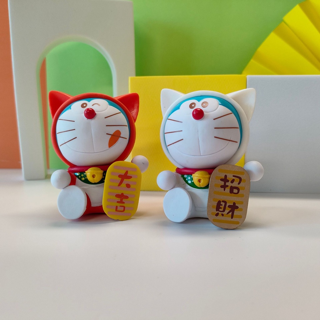Set 8 Đồ trang trí Mèo Máy Doraemon Trang Trí Nhà Cửa / Xe Hơi