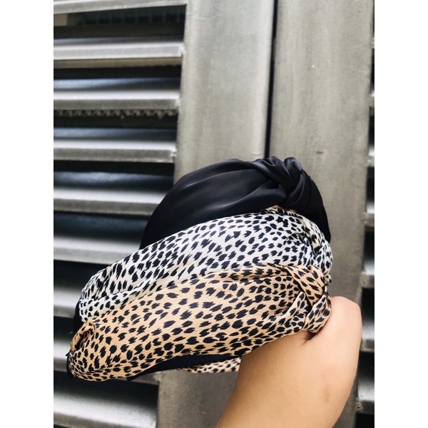 Cài tóc, băng đô tóc màu đen, hình beo đơn giãn sang chảnh dễ phối