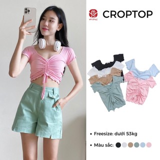 Áo thun tay ngắn VM Shop rút dây cuốn biên G07 ATU00198