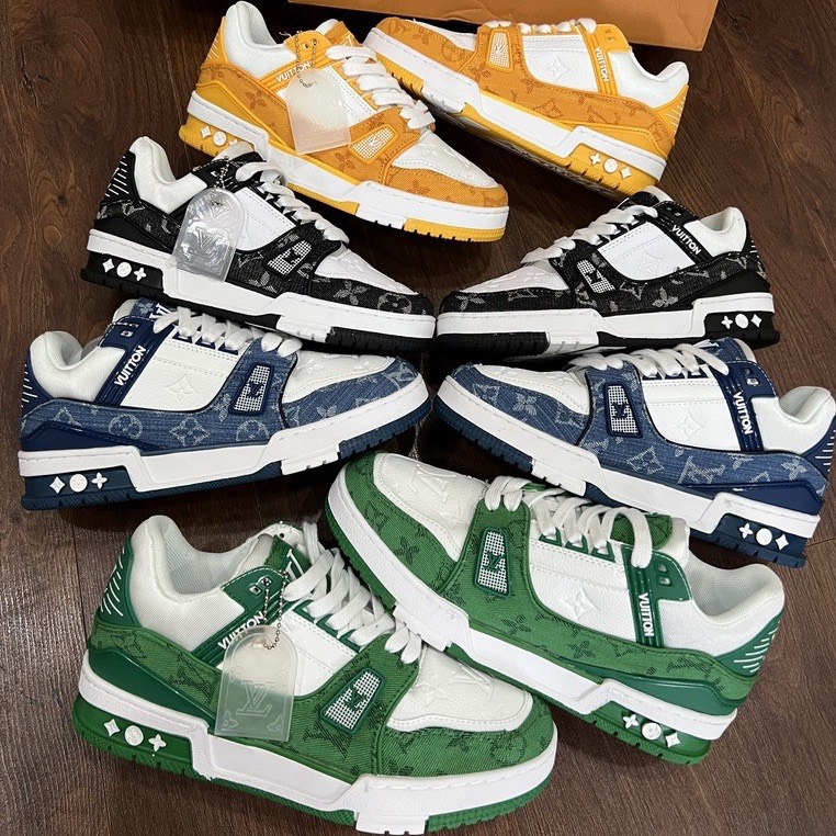 Giày LV Louis Vuitton Trainer Black White, Giày Sneaker LV Nam Nữ Mẫu Mới Hot Hit