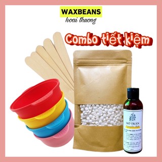 Combo sáp wax + mỡ trăn + chén silicol, combo triệt lông tiết kiệm.