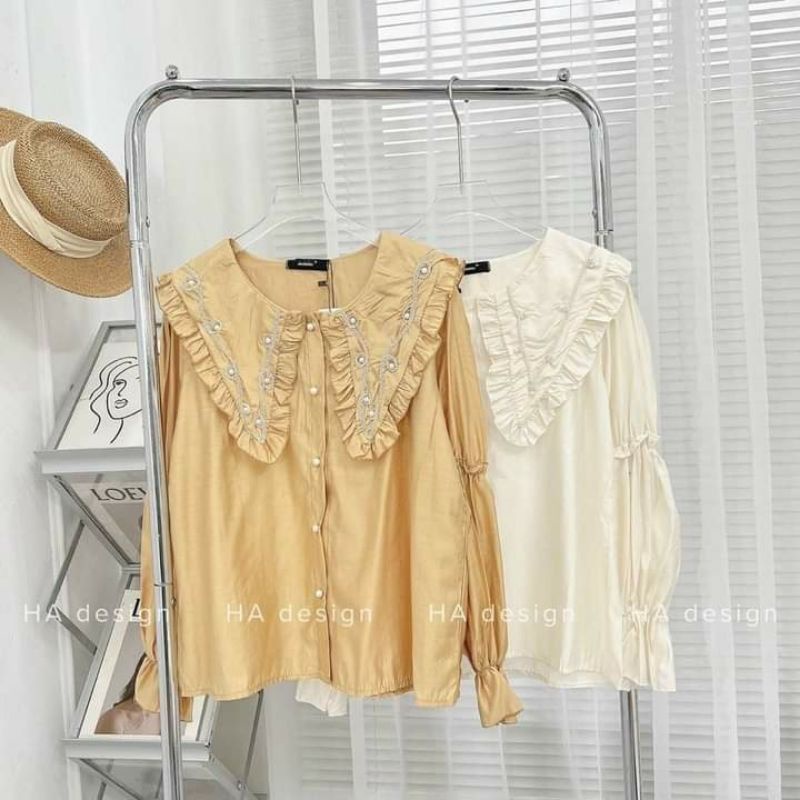 áo cổ bèo tiểu thư