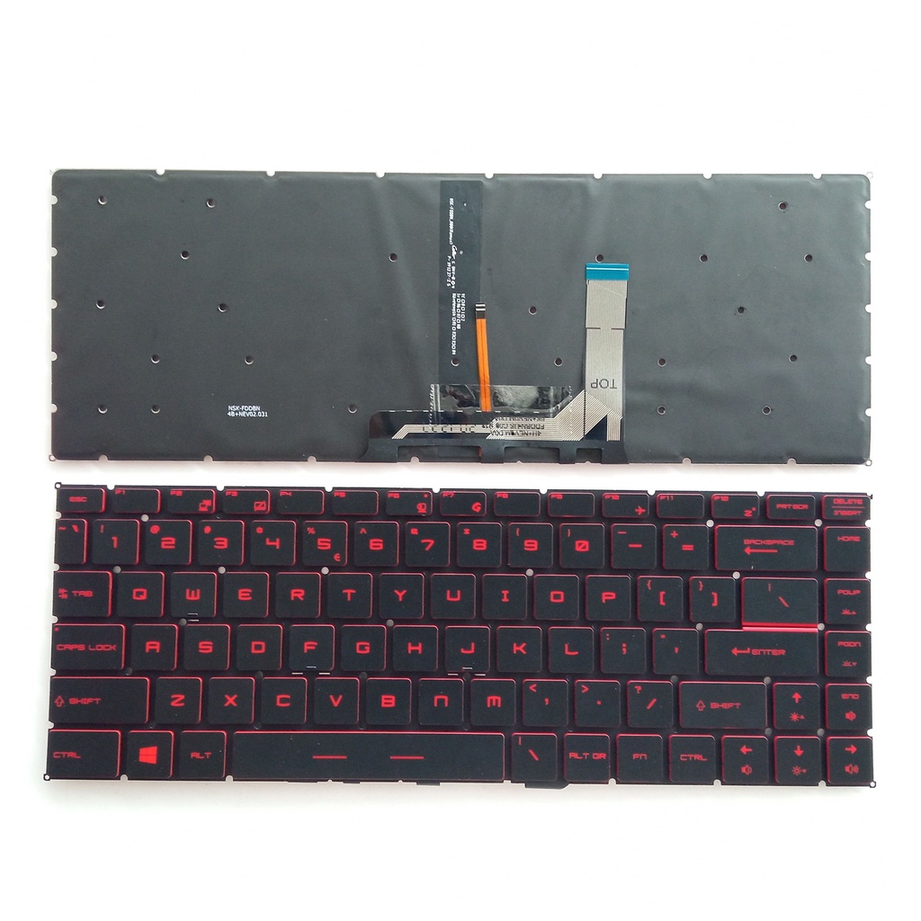 Bàn Phím Cho MSI GF65 GS65 GF63 GF63 8RC GF63 8RD GF63 Mỏng 9SC Đèn Nền Màu Đỏ
