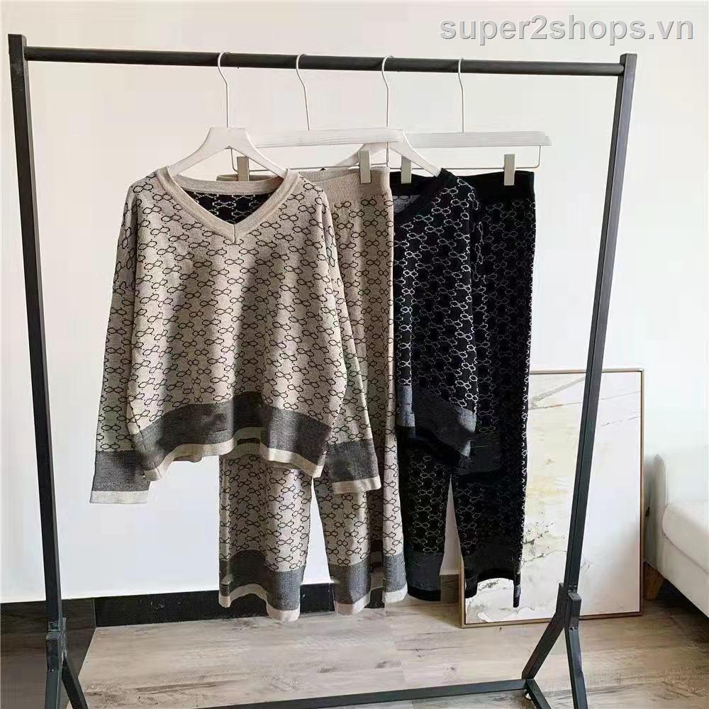 ✣❀Bộ 2 Sản Phẩm Áo Thun Dài Tay + Quần Dài Phong Cách GUCCI Thời Trang