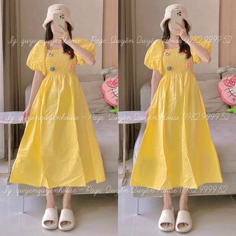 váy babydoll vàng siêu xinh