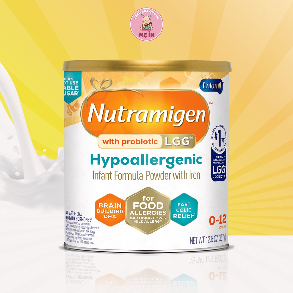 Sữa bột chuyên biệt cho trẻ sơ sinh dị ứng đạm sữa bò ENFAMIL NUTRAMIGEN MỸ HYPOALLERGENIC (MẪU MỚI)