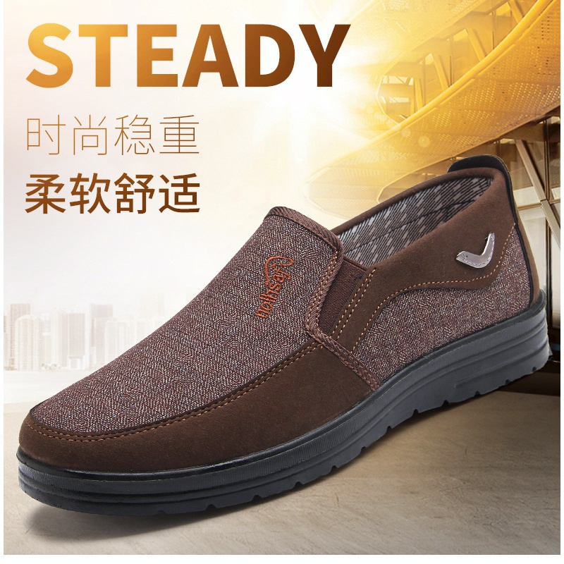 Giày Vải Polyurethane Size Lớn Siêu Nhẹ Thời Trang Xuân Thu Cho Nam Trung Niên