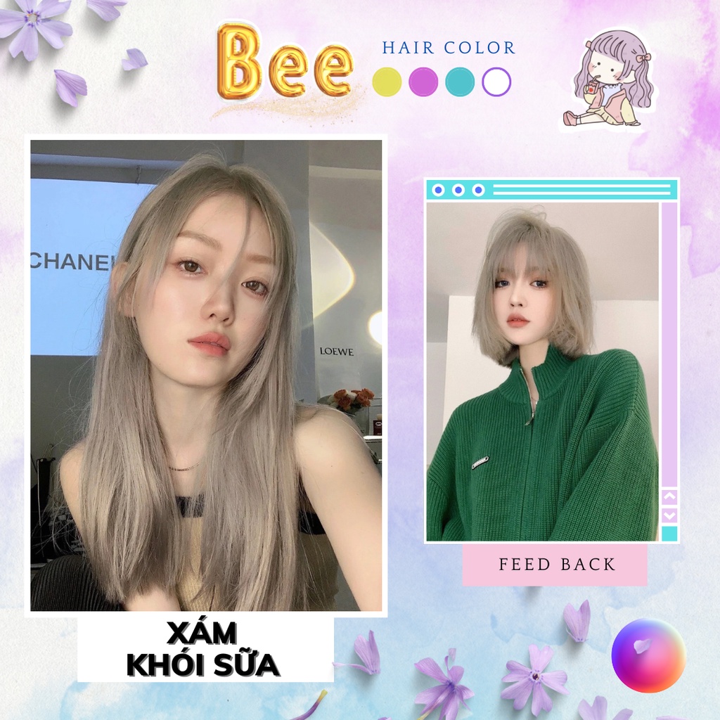 Thuốc nhuộm tóc màu XÁM KHÓI SỮA cần tẩy | Bee haircolor, Beehaircolor