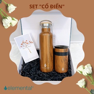 Bình & ly giữ nhiệt set Cổ Điển Elemental, inox 304, giữ nhiệt tốt, an toàn sức khỏe