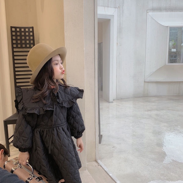 Áo Khoác Cotton Dày Phong Cách Phương Tây Thời Trang Mùa Đông Cho Bé Gái