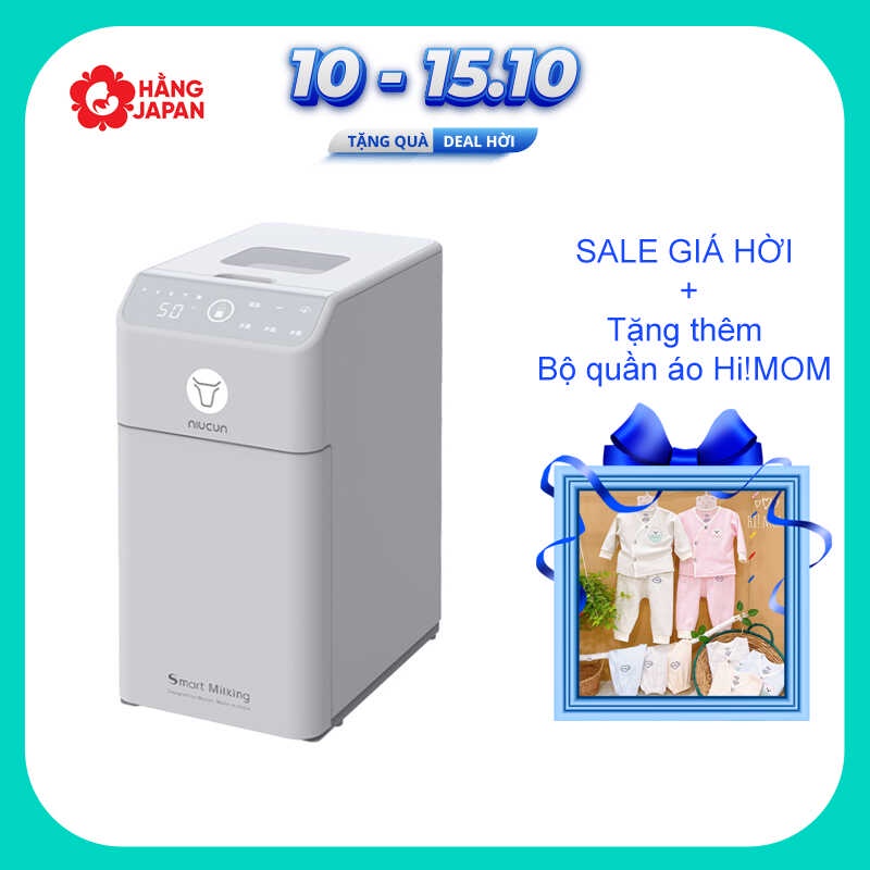 Máy pha sữa Niucun có tiệt trùng UV thông minh, sấy khô, pha được tất cả các loai sữa từ 35-70