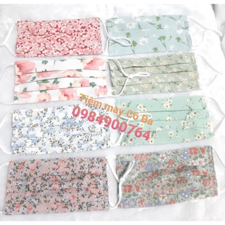 Khẩu trang vải lụa Cô Ba ( có nẹp mũi, nút chặn)